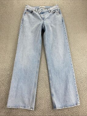 Abercrombie & Fitch The Baggy Low Rise Jeans Crossover Waist Light Wash Size 27